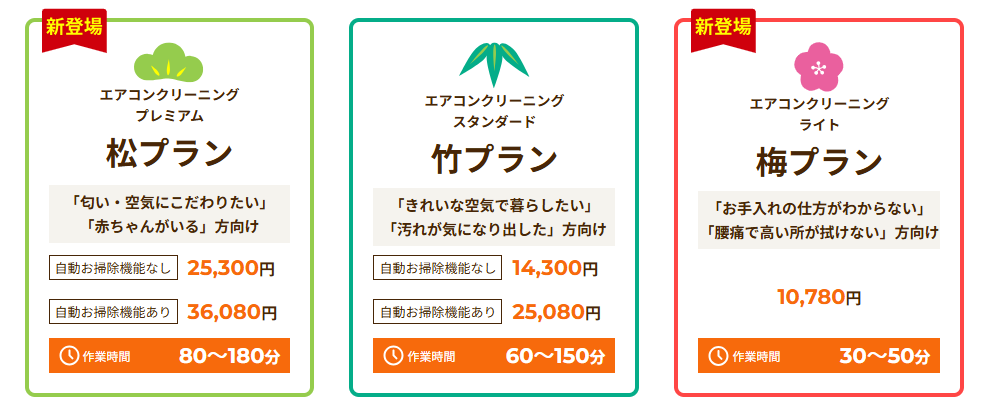 カジタク　松竹梅プラン
